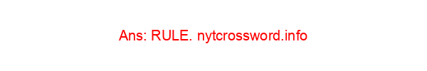 Governance NYT Crossword Clue